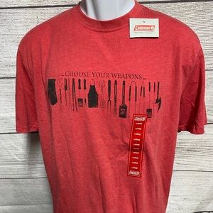 Coleman red tee size large